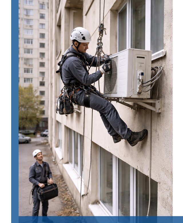 Демонтаж внешнего блока кондиционера в Донецке профессионально