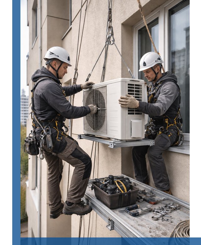 Перенос внешнего блока кондиционера в Донецке с монтажом и крепежом