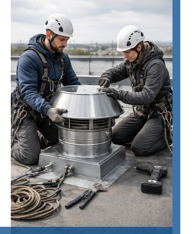 Установка дефлекторов на кровле в Донецке от 4927 р. | ВЫСОТНИК-Днк