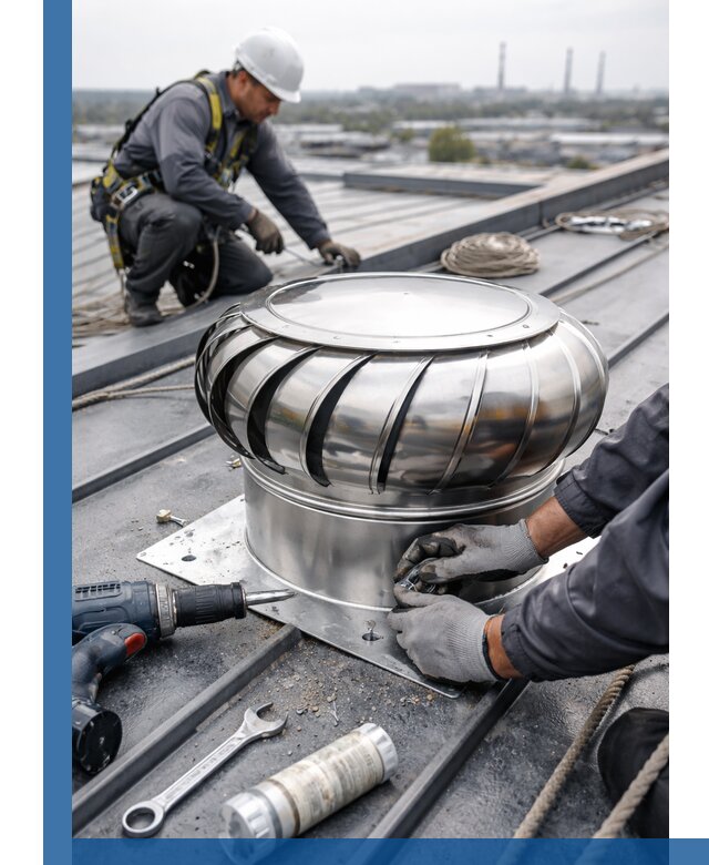 Установка дефлекторов на кровле в Донецке профессионально