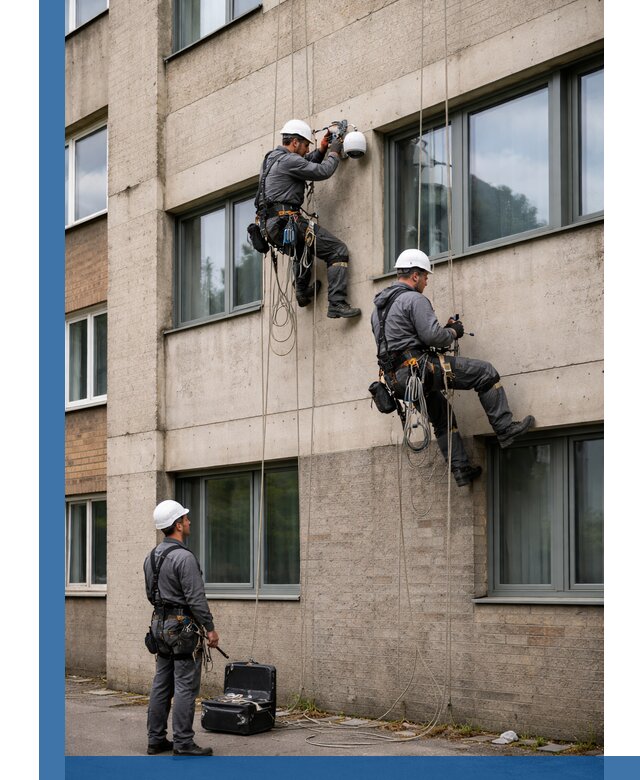 Монтаж фасадных камер видеонаблюдения в Донецке под ключ