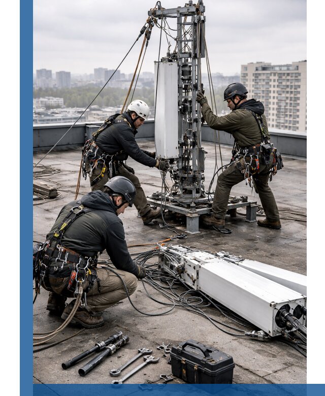 Демонтаж антенн на крыше зданий в Донецке с гарантией