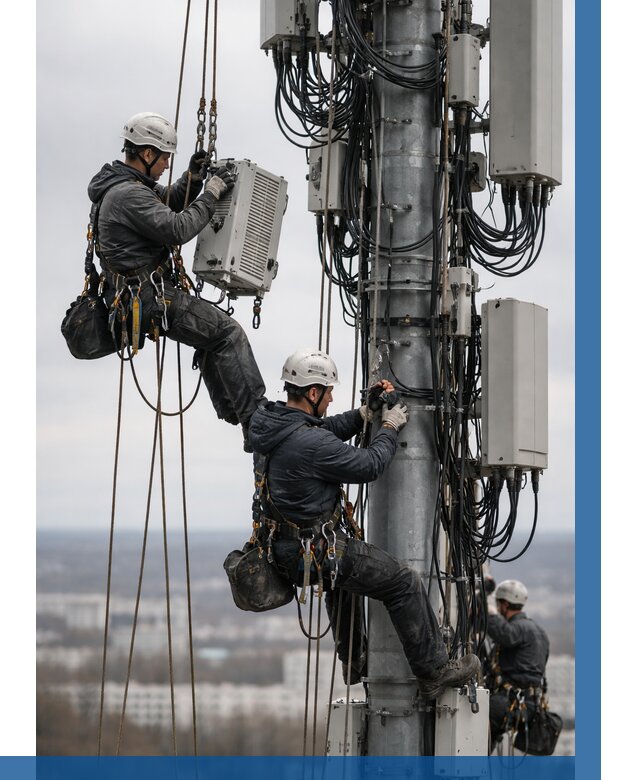 Монтаж оборудования связи на мачте в Донецке от 8211 р. | ВЫСОТНИК-Днк