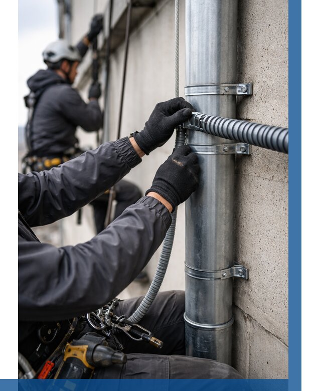 Монтаж гофры для кабеля в Донецке от 328 р. | ВЫСОТНИК-Днк