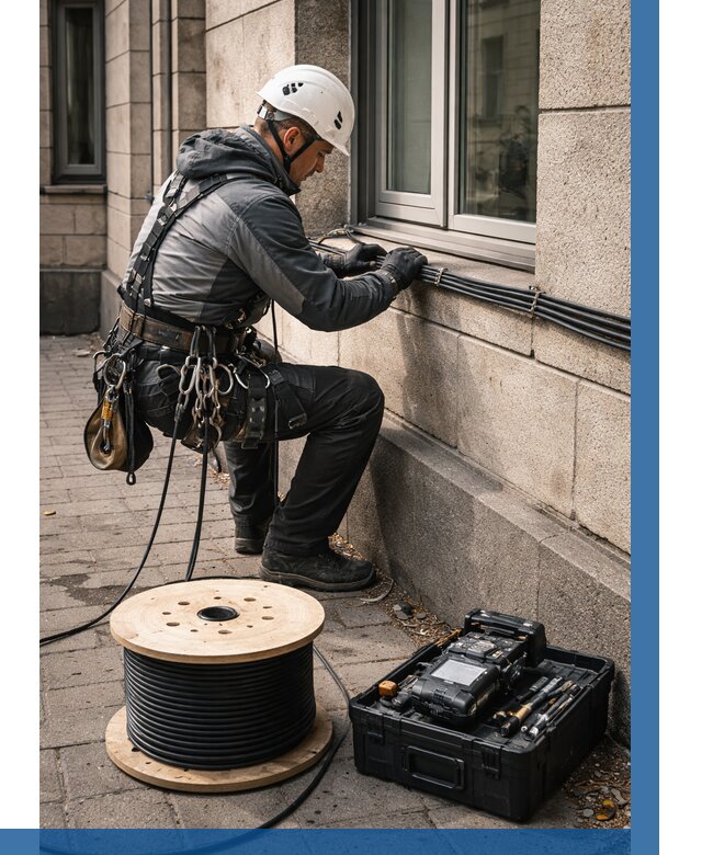 Прокладка оптоволоконного кабеля в Донецке от 876 р. | ВЫСОТНИК-Днк