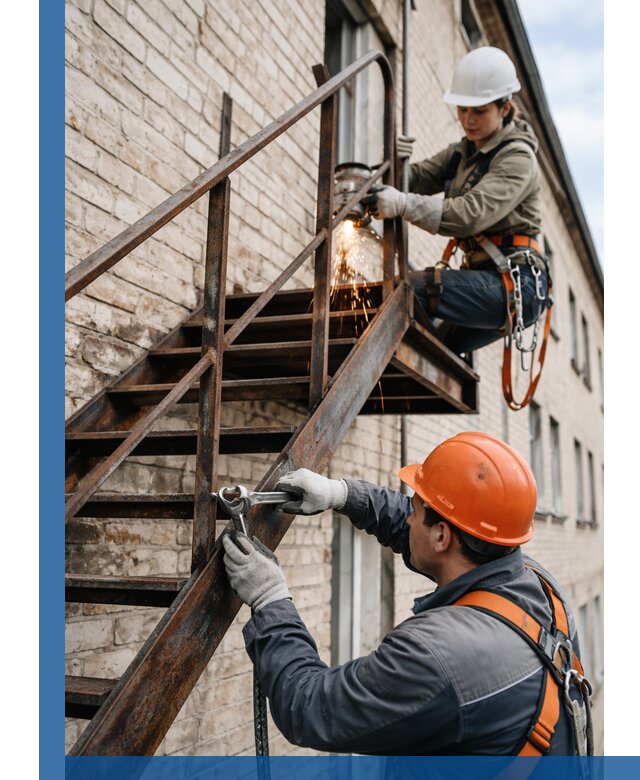 Ремонт и восстановление пожарных лестниц с выездом в Донецке