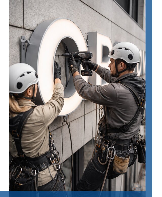 Монтаж световых букв в Донецке от 3284 р. под ключ ВЫСОТНИК-Днк