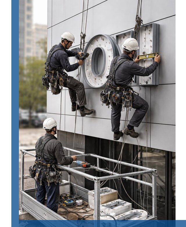 Профессиональный монтаж световых букв в Донецке под ключ