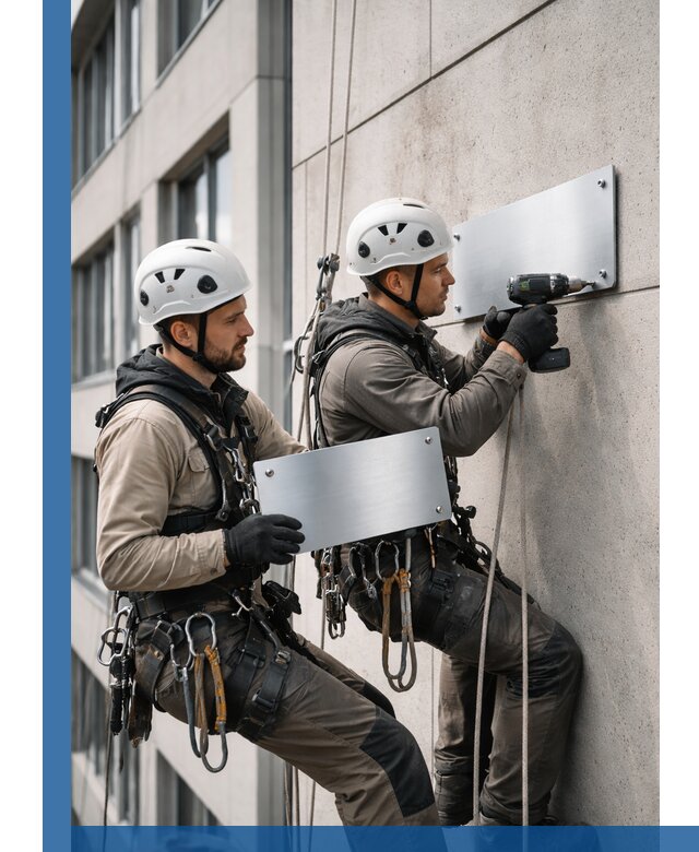 Монтаж табличек и указателей в Донецке для зданий и сооружений