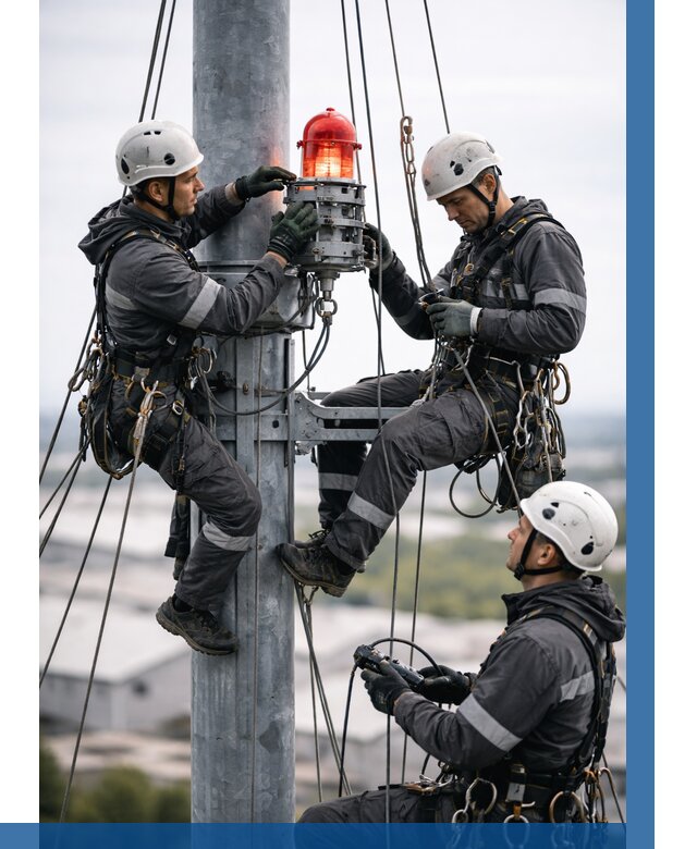 Монтаж заградительных огней в Донецке от 9306 р. | ВЫСОТНИК-Днк