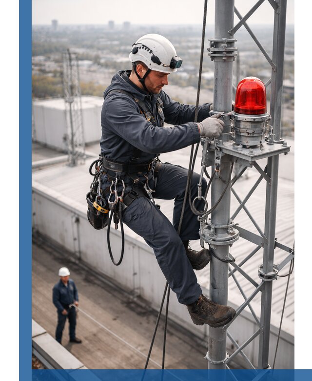 Монтаж заградительных огней и обслуживание объектов в Донецке