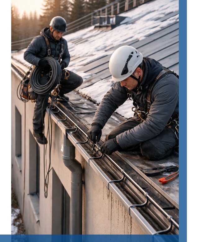 Монтаж греющего кабеля на кровле в Донецке от 493 р. | ВЫСОТНИК-Днк