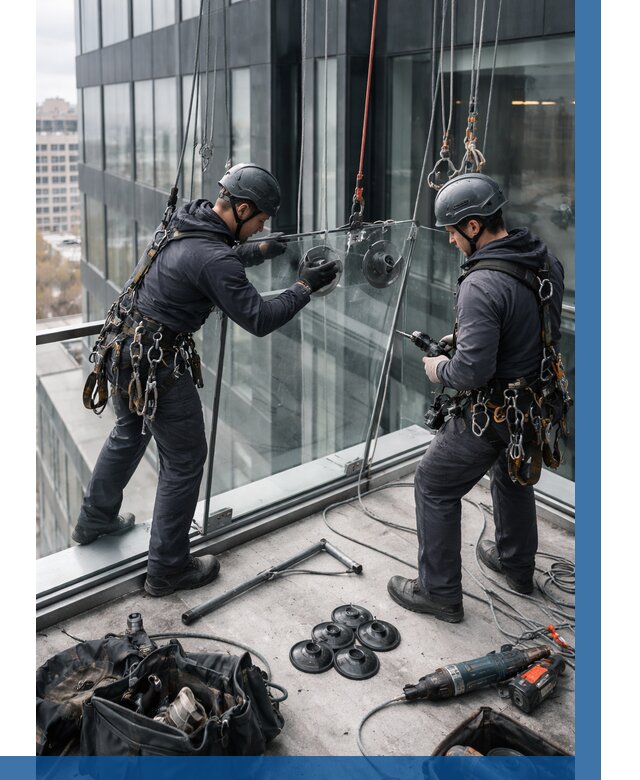 Монтаж стеклянных ограждений в Донецке от 2737 р. | ВЫСОТНИК-Днк