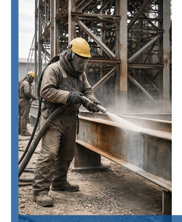 Пескоструйная очистка металлоконструкций в Донецке промышленная