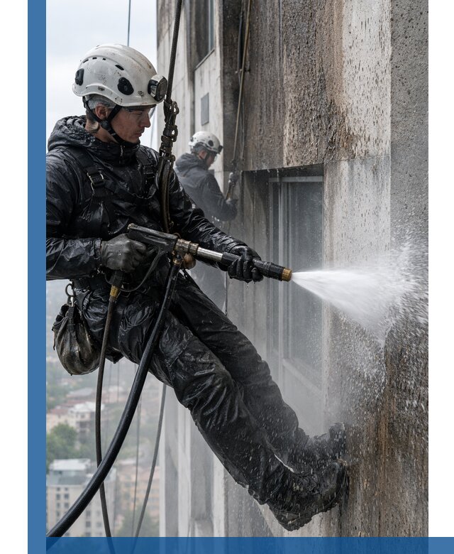 Гидроструйная очистка фасадов и конструкций в Донецке