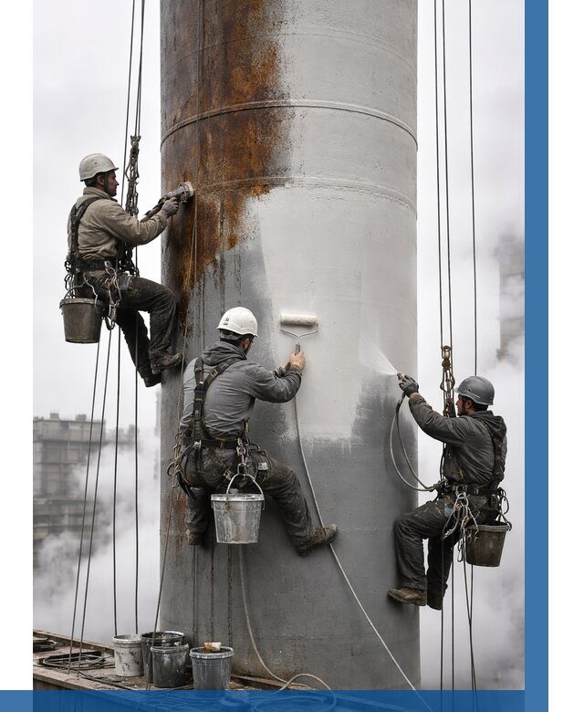 Покраска дымовых труб в Донецке от 9306 р. | ВЫСОТНИК-Днк