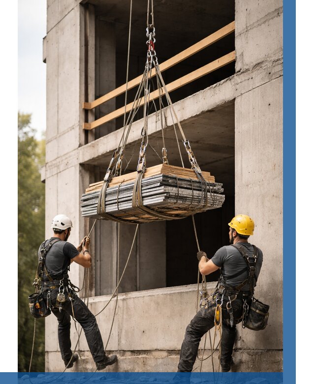 Подъем материала на этаж веревками в Донецке от 1642 р. | ВЫСОТНИК-Днк