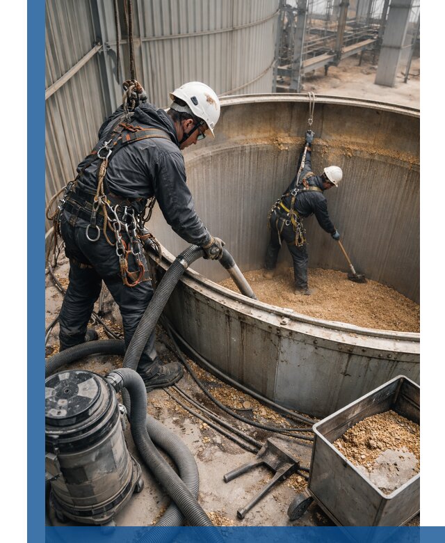 Профессиональная чистка зерновых бункеров в Донецке с выездом