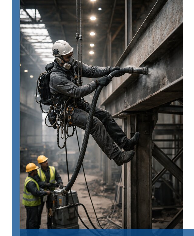 Обеспыливание конструкций в цехах промышленного производства в Донецке