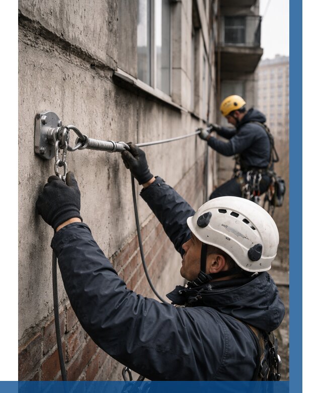 Монтаж анкерных линий в Донецке от 3284 р. | ВЫСОТНИК-Днк