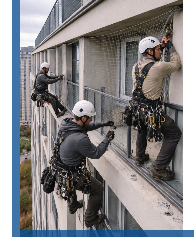 Профессиональный монтаж защитной сетки от птиц в Донецке